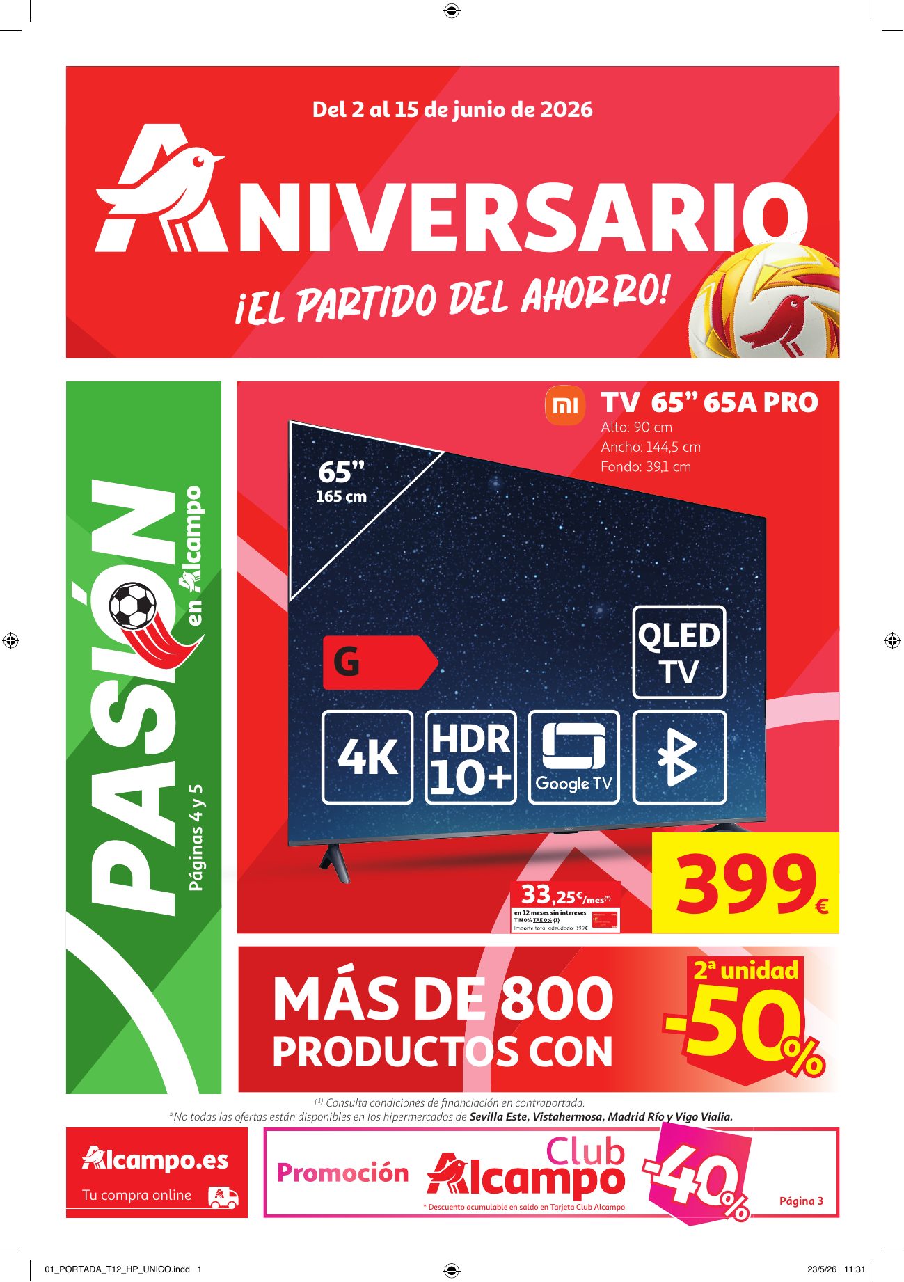 Portada Folleto Alcampo · Aniversario