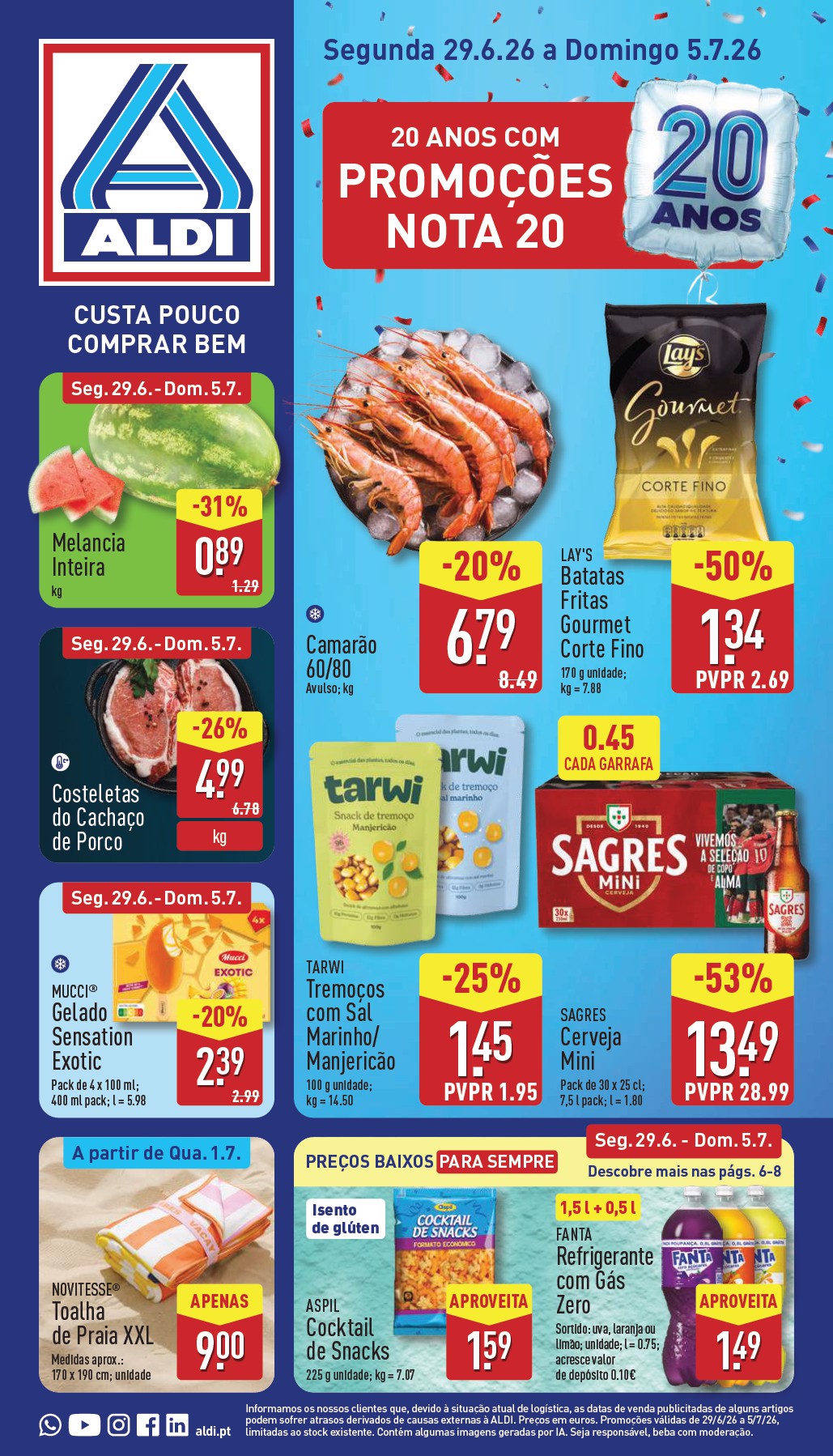 Capa do folheto Aldi · 29 de junho a 5 de julho de 2026