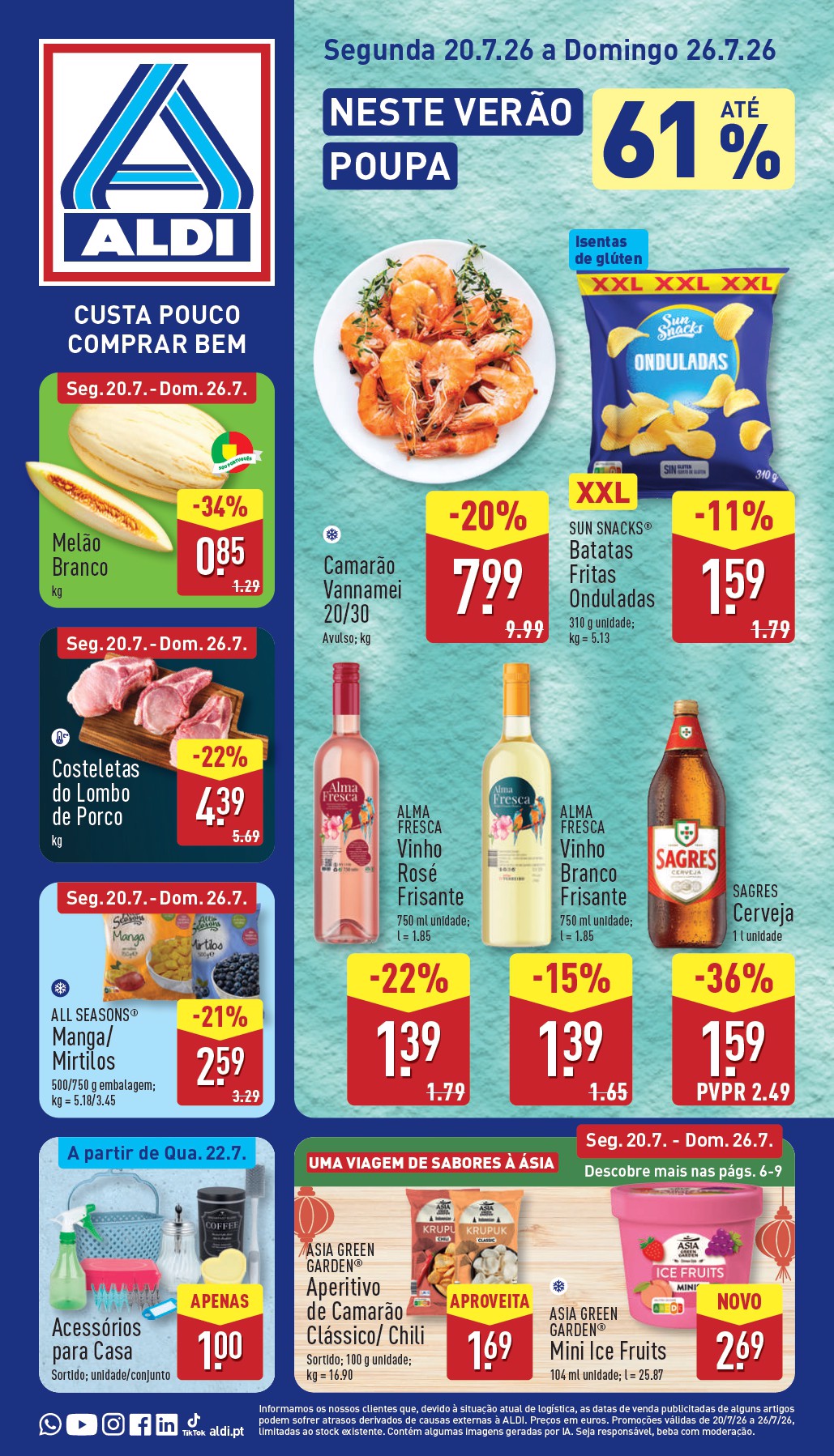 Capa do folheto Aldi · 20 a 26 de julho de 2026
