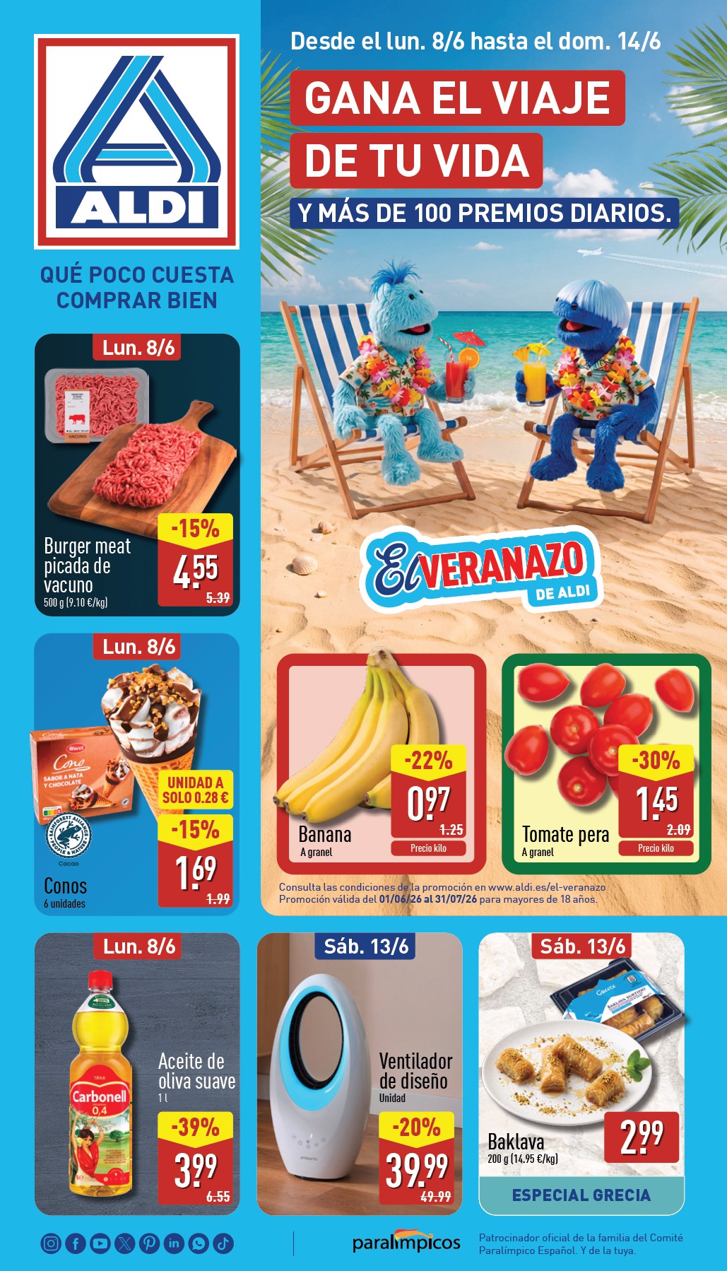 Folleto Aldi · 8 de junio de 2026 – 14 de junio de 2026 — Página 1