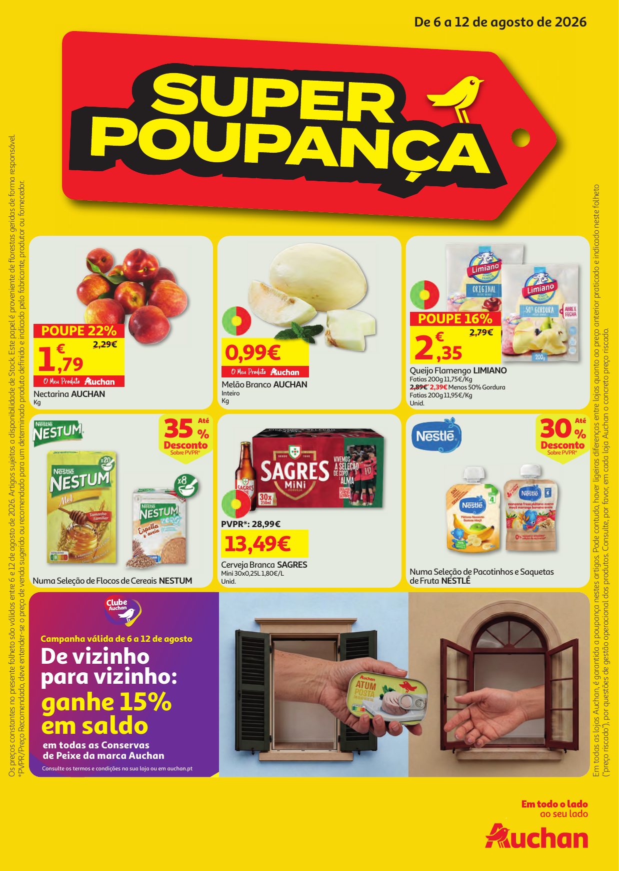 Capa do folheto Auchan · 6 a 12 de agosto de 2026