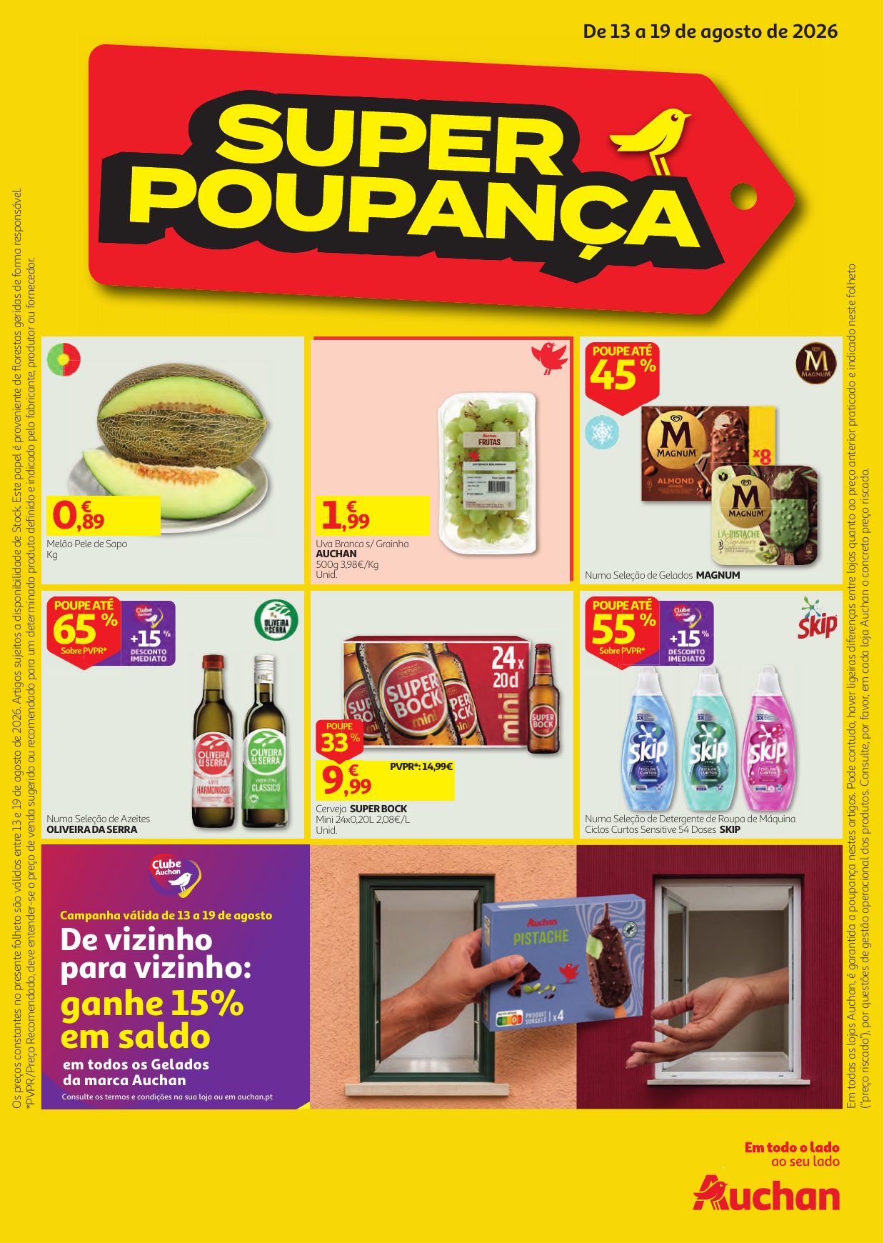 Capa do folheto Auchan · 13 a 19 de agosto de 2026