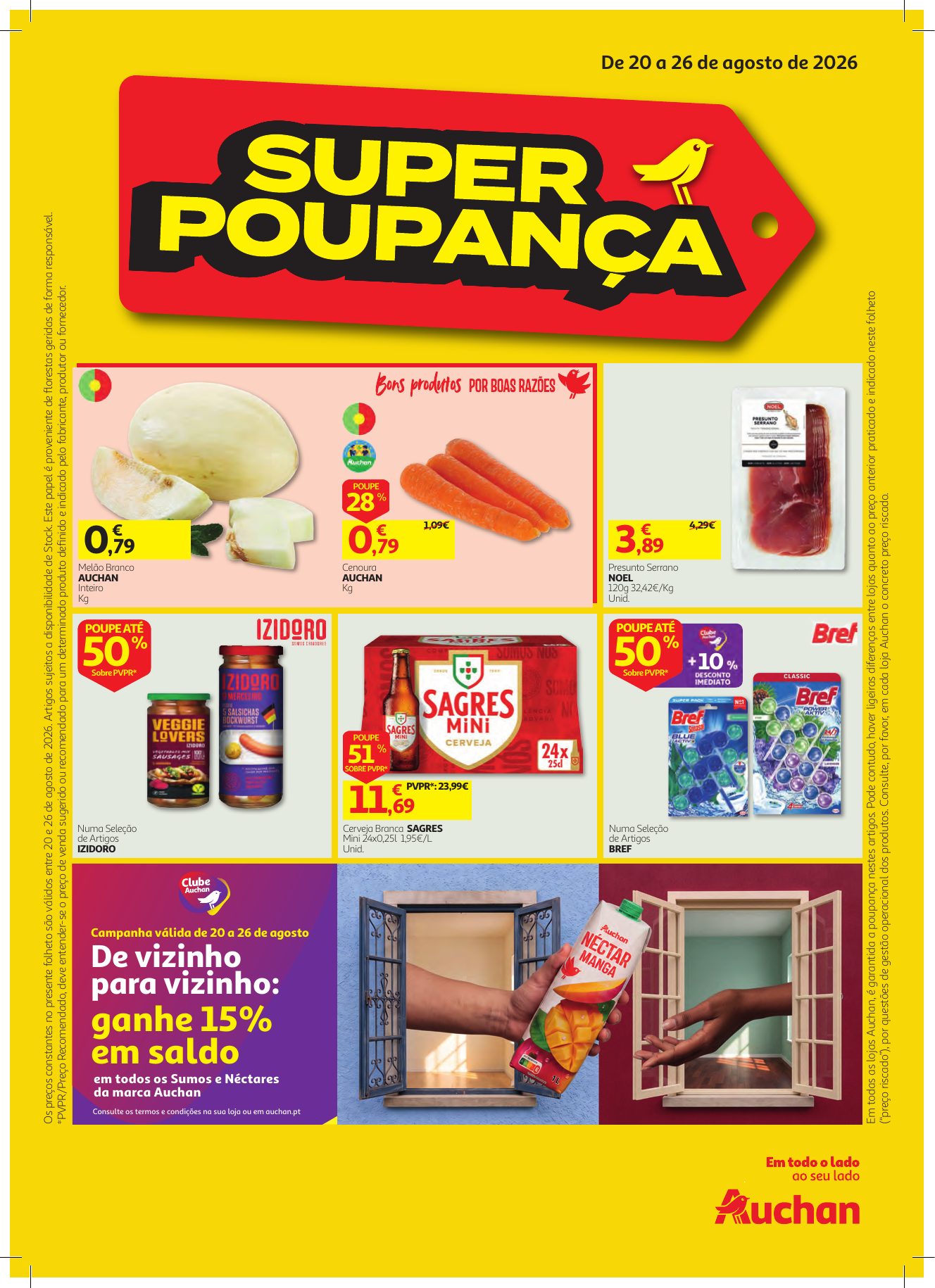 Capa do folheto Auchan · 20 a 26 de agosto de 2026