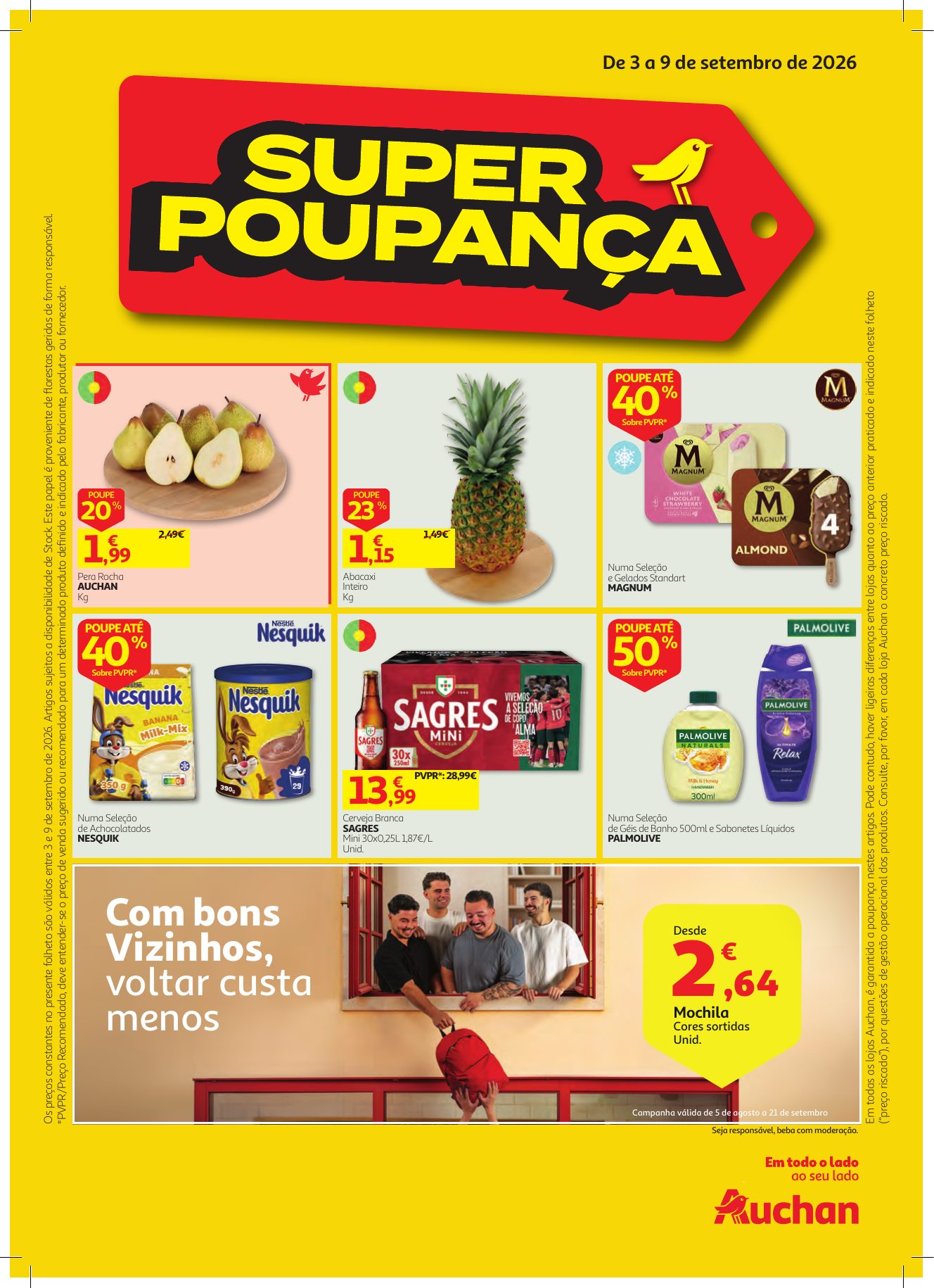 Capa do folheto Auchan · 3 a 9 de setembro de 2026