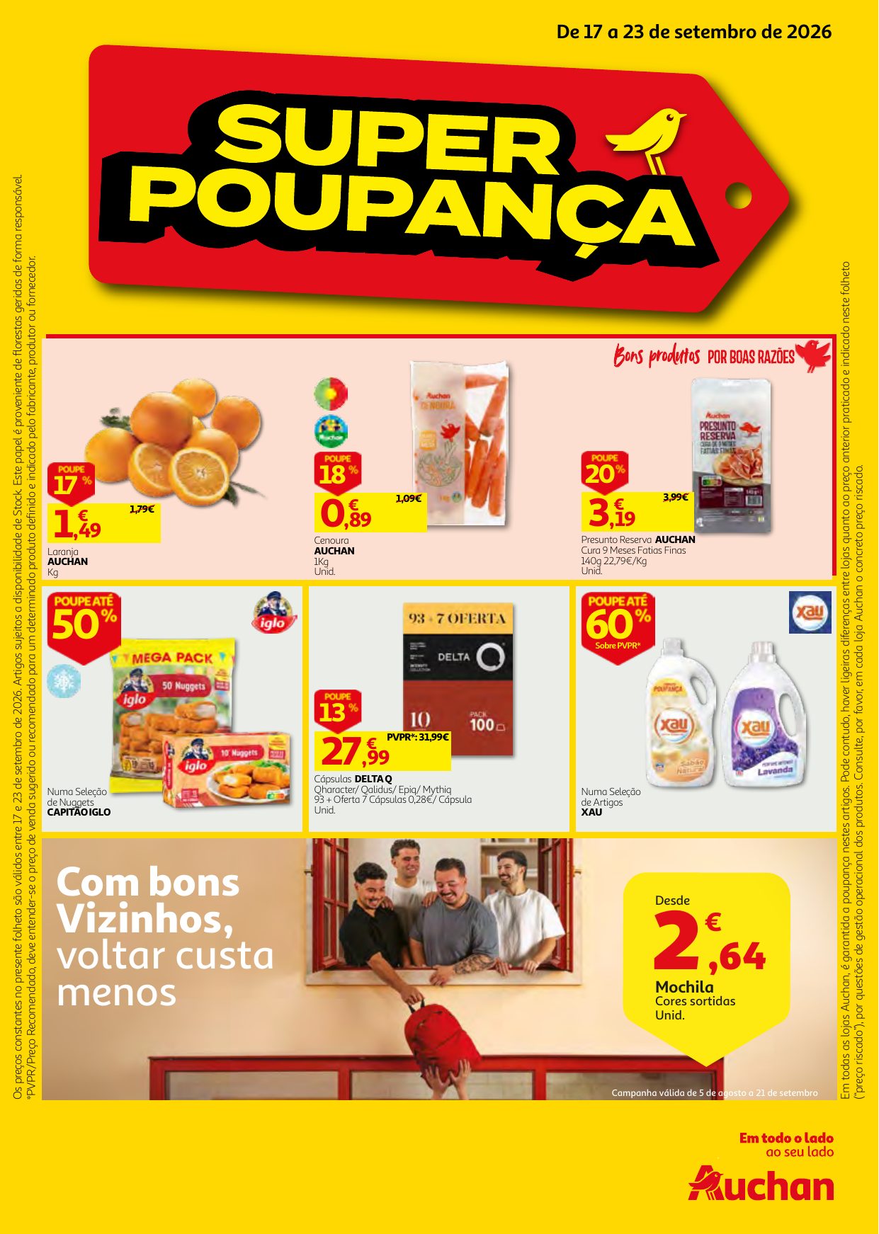 Capa do folheto Auchan · 17 a 23 de setembro de 2026