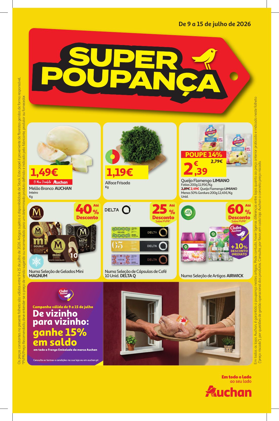 Capa do folheto Auchan · 9 a 15 de julho de 2026