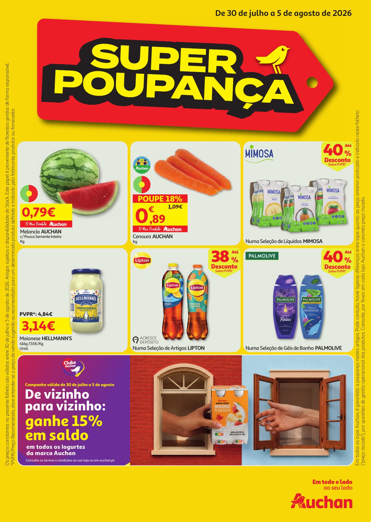 Capa do folheto Auchan · 30 de julho a 5 de agosto de 2026