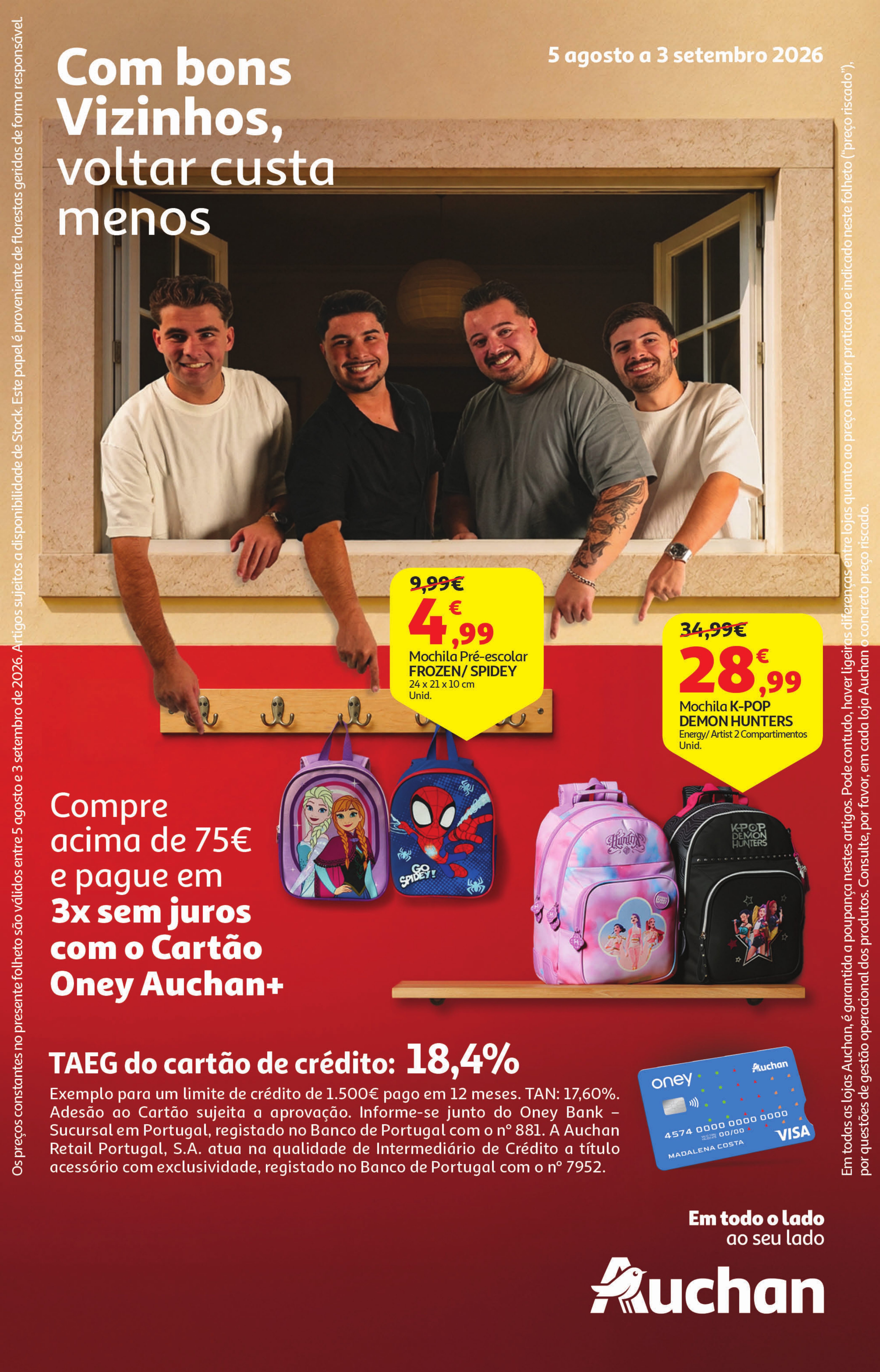 Capa do folheto Auchan · 5 de agosto a 3 de setembro de 2026