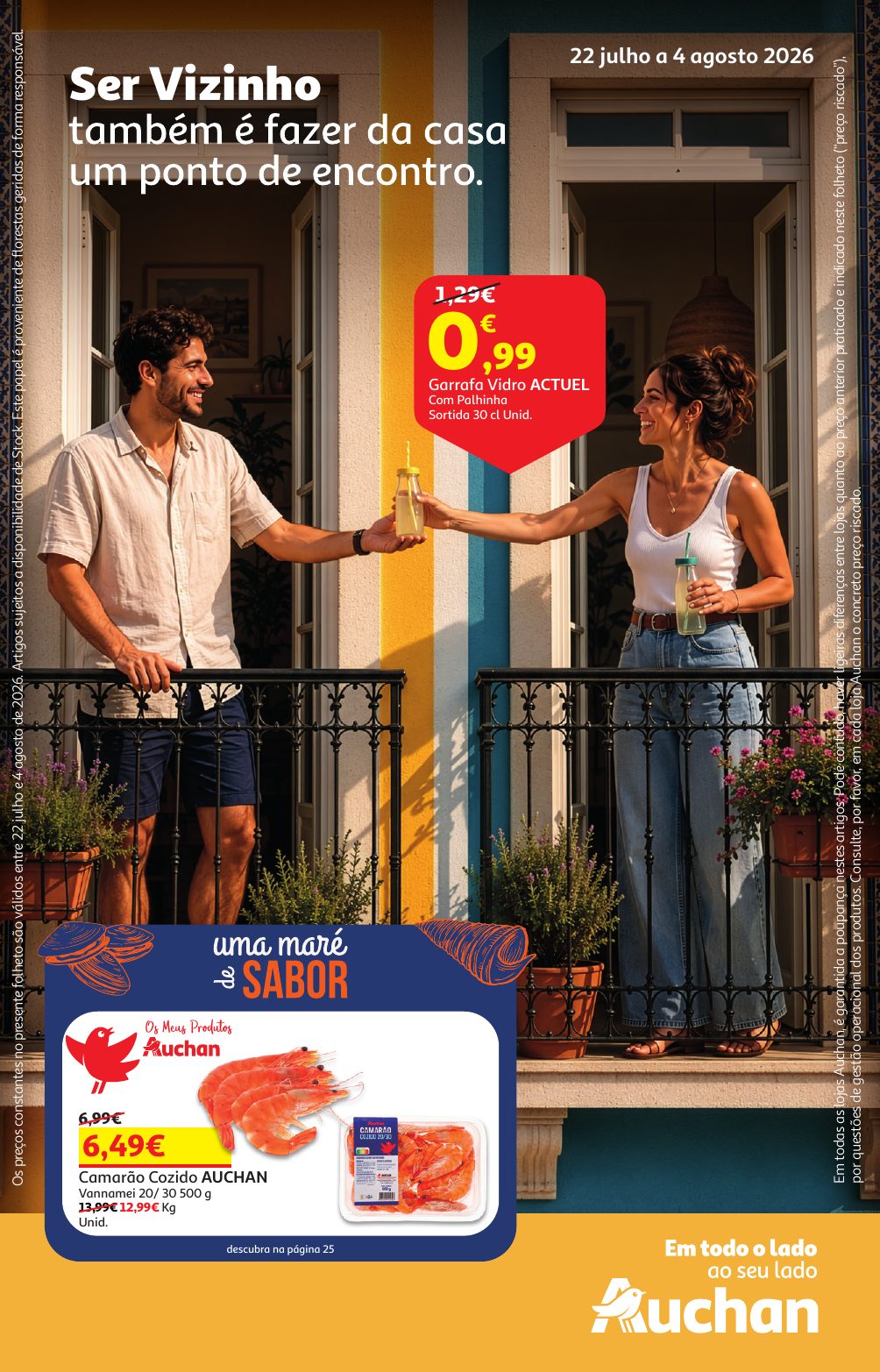 Capa do folheto Auchan · 22 de julho a 4 de agosto de 2026