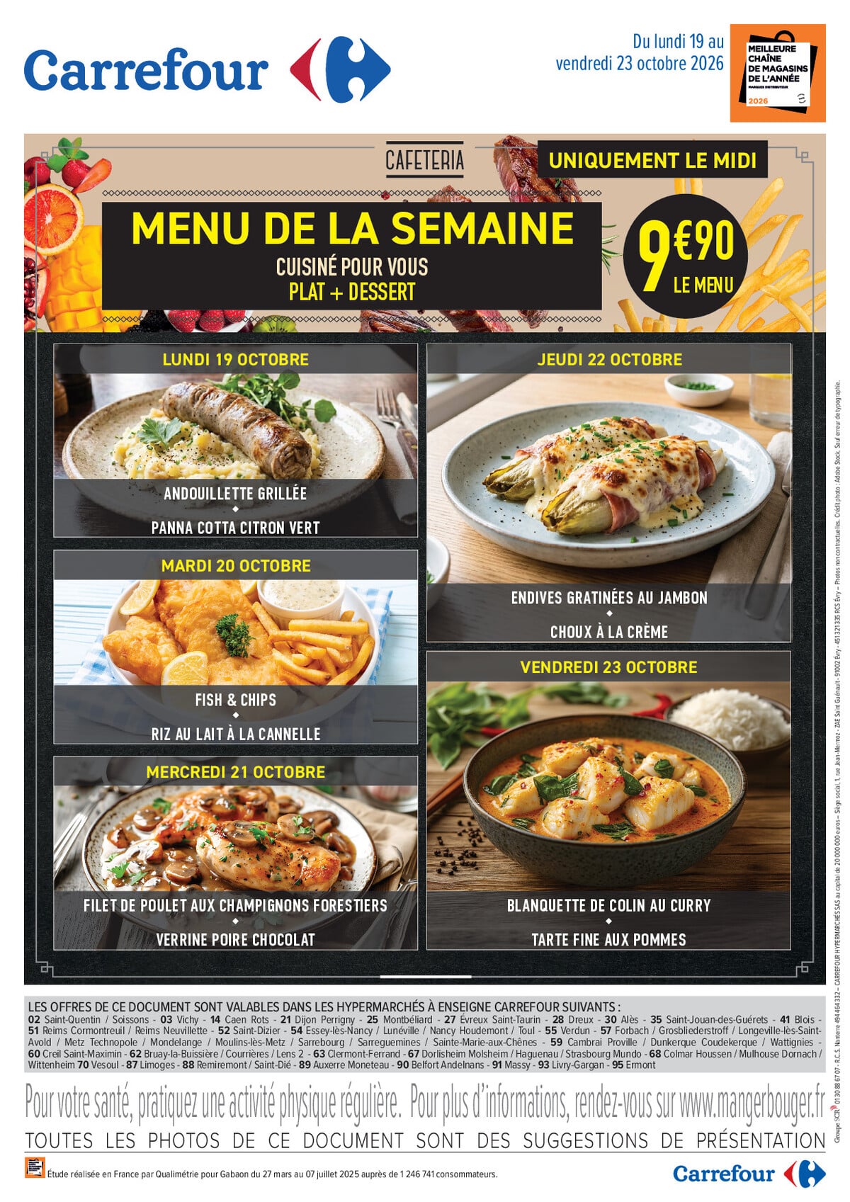 Catalogue Carrefour · Menu Cafétéria De La Semaine