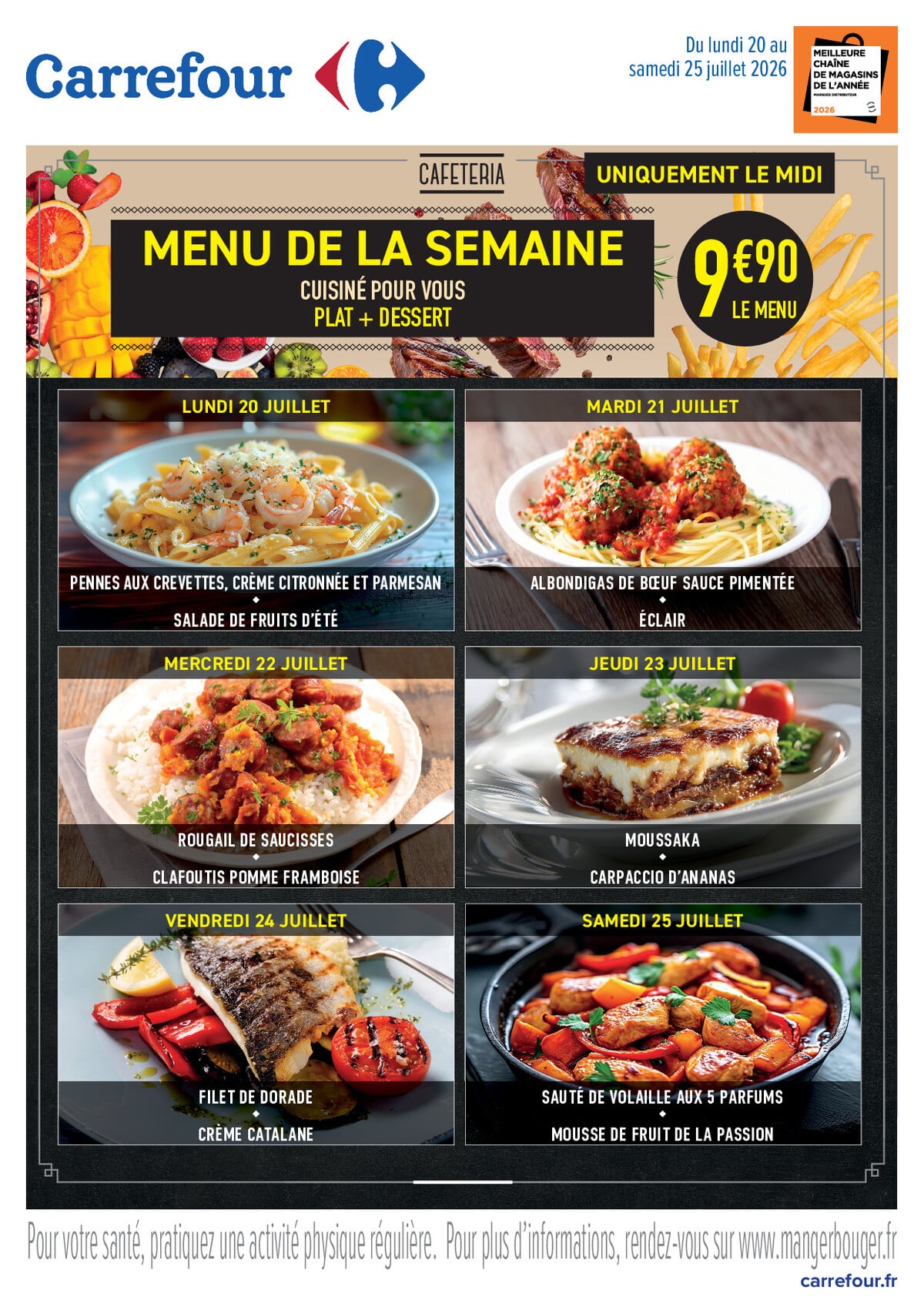 Catalogue Carrefour · Menu Cafétéria De La Semaine