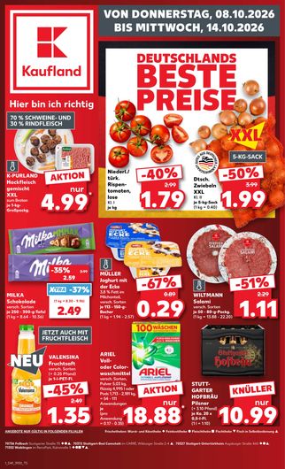 Titelseite des Kaufland Prospekts, gültig vom 08.10.2026 bis 14.10.2026
