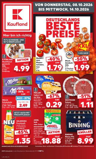 Titelseite des Kaufland Prospekts, gültig vom 08.10.2026 bis 14.10.2026