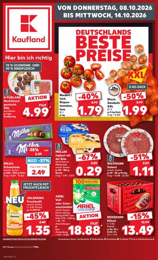 Titelseite des Kaufland Prospekts, gültig vom 08.10.2026 bis 14.10.2026