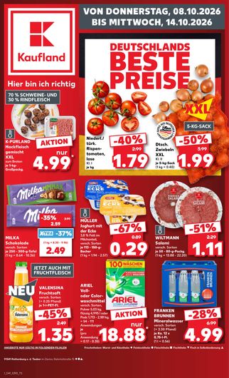 Titelseite des Kaufland Prospekts, gültig vom 08.10.2026 bis 14.10.2026