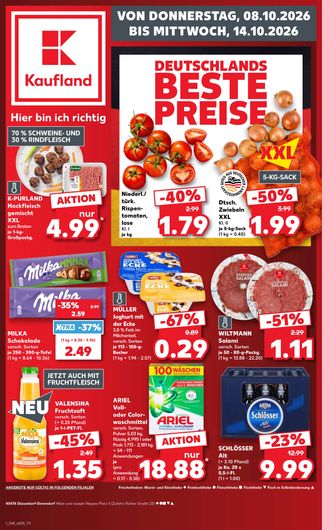 Titelseite des Kaufland Prospekts, gültig vom 08.10.2026 bis 14.10.2026