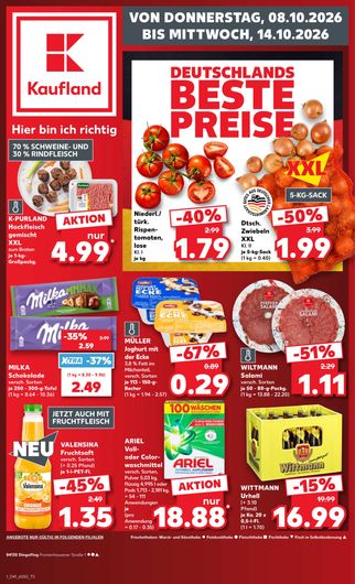 Titelseite des Kaufland Prospekts, gültig vom 08.10.2026 bis 14.10.2026