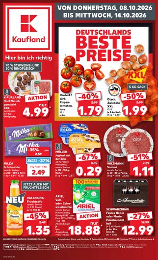 Titelseite des Kaufland Prospekts, gültig vom 08.10.2026 bis 14.10.2026
