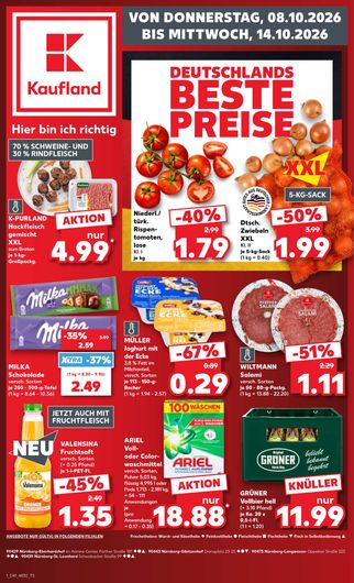 Titelseite des Kaufland Prospekts, gültig vom 08.10.2026 bis 14.10.2026