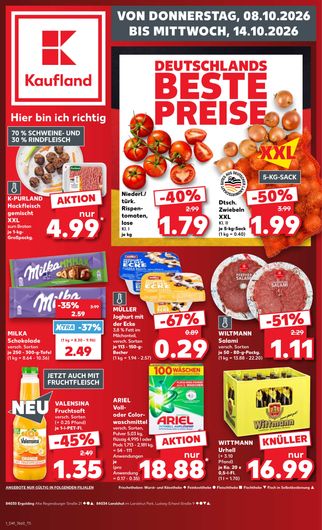 Titelseite des Kaufland Prospekts, gültig vom 08.10.2026 bis 14.10.2026