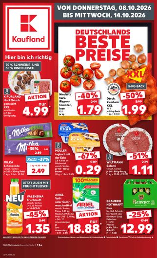 Titelseite des Kaufland Prospekts, gültig vom 08.10.2026 bis 14.10.2026