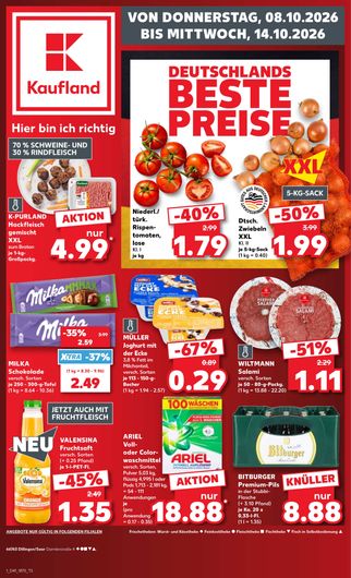 Titelseite des Kaufland Prospekts, gültig vom 08.10.2026 bis 14.10.2026