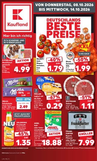 Titelseite des Kaufland Prospekts, gültig vom 08.10.2026 bis 14.10.2026