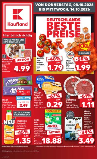 Titelseite des Kaufland Prospekts, gültig vom 08.10.2026 bis 14.10.2026