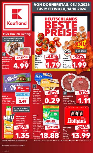 Titelseite des Kaufland Prospekts, gültig vom 08.10.2026 bis 14.10.2026