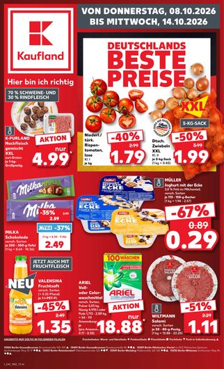 Titelseite des Kaufland Prospekts, gültig vom 08.10.2026 bis 14.10.2026
