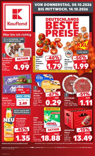 Titelseite des Kaufland Prospekts, gültig vom 08.10.2026 bis 14.10.2026