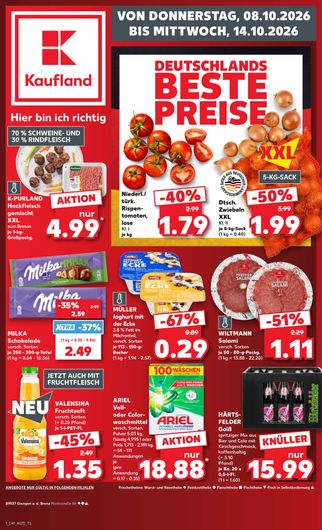 Titelseite des Kaufland Prospekts, gültig vom 08.10.2026 bis 14.10.2026