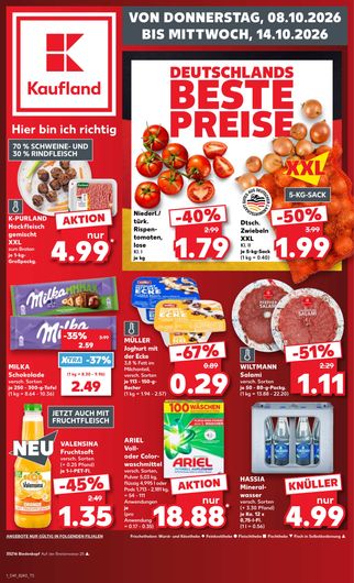 Titelseite des Kaufland Prospekts, gültig vom 08.10.2026 bis 14.10.2026