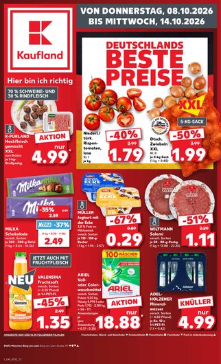 Titelseite des Kaufland Prospekts, gültig vom 08.10.2026 bis 14.10.2026