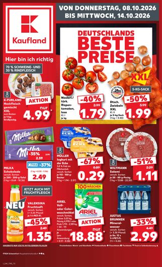 Titelseite des Kaufland Prospekts, gültig vom 08.10.2026 bis 14.10.2026