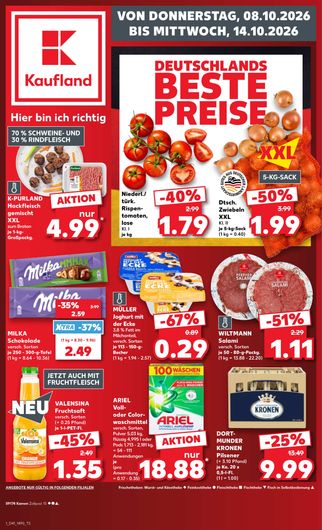 Titelseite des Kaufland Prospekts, gültig vom 08.10.2026 bis 14.10.2026