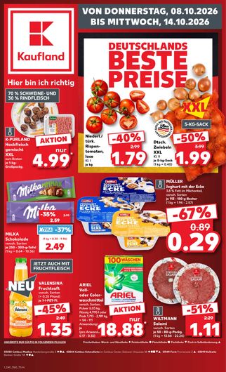 Titelseite des Kaufland Prospekts, gültig vom 08.10.2026 bis 14.10.2026