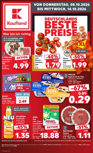 Titelseite des Kaufland Prospekts, gültig vom 08.10.2026 bis 14.10.2026