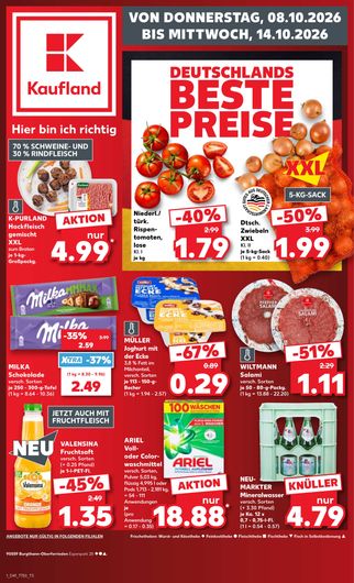 Titelseite des Kaufland Prospekts, gültig vom 08.10.2026 bis 14.10.2026