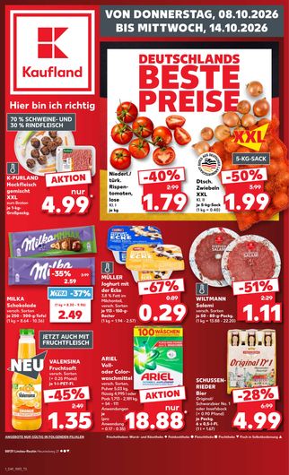 Titelseite des Kaufland Prospekts, gültig vom 08.10.2026 bis 14.10.2026