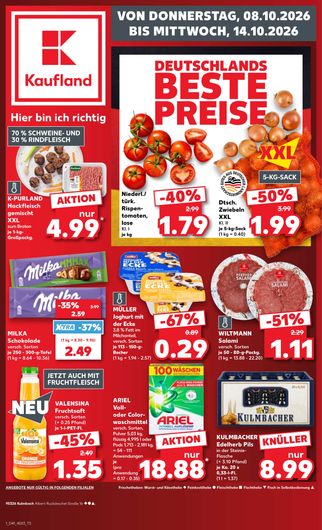 Titelseite des Kaufland Prospekts, gültig vom 08.10.2026 bis 14.10.2026