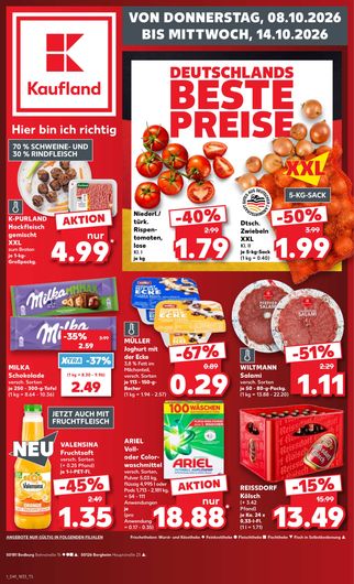 Titelseite des Kaufland Prospekts, gültig vom 08.10.2026 bis 14.10.2026