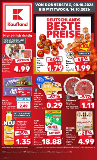 Titelseite des Kaufland Prospekts, gültig vom 08.10.2026 bis 14.10.2026