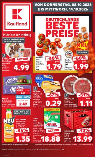 Titelseite des Kaufland Prospekts, gültig vom 08.10.2026 bis 14.10.2026