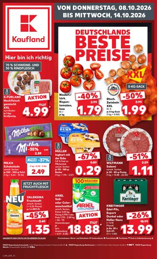 Titelseite des Kaufland Prospekts, gültig vom 08.10.2026 bis 14.10.2026