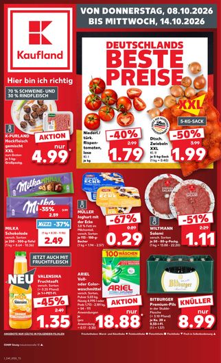Titelseite des Kaufland Prospekts, gültig vom 08.10.2026 bis 14.10.2026