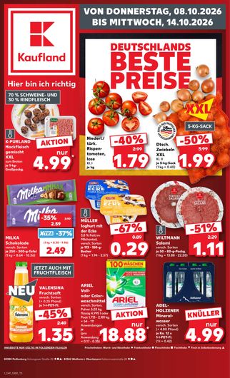 Titelseite des Kaufland Prospekts, gültig vom 08.10.2026 bis 14.10.2026