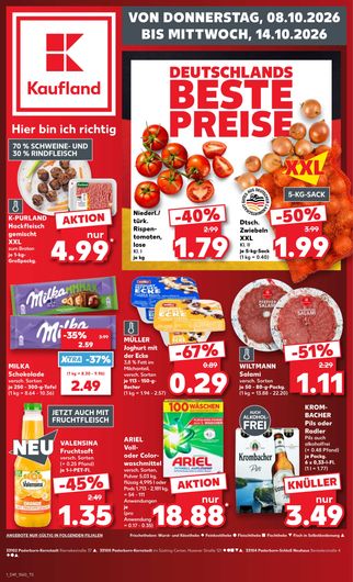 Titelseite des Kaufland Prospekts, gültig vom 08.10.2026 bis 14.10.2026