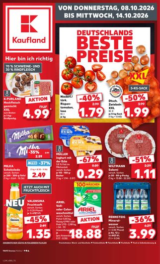 Titelseite des Kaufland Prospekts, gültig vom 08.10.2026 bis 14.10.2026