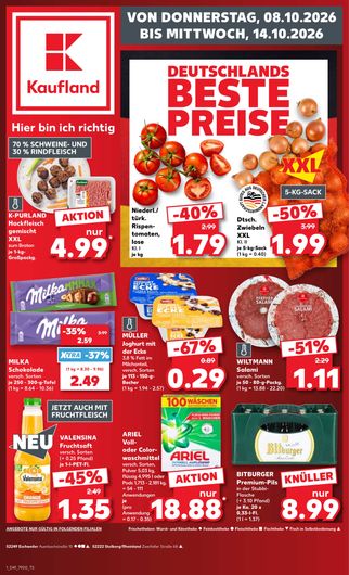 Titelseite des Kaufland Prospekts, gültig vom 08.10.2026 bis 14.10.2026